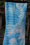 Blue and White Textured Waves Pants