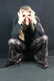 BURGUNDY CHEETAH MESH PANTS 5046