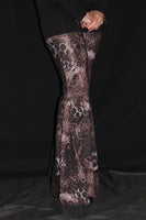 BURGUNDY CHEETAH MESH PANTS 5046