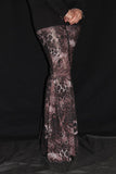 BURGUNDY CHEETAH MESH PANTS 5046