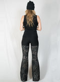 Black Lace Over Cheetah Pants