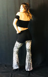 Black and White Peacock Sparkle Pants