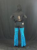 Blue Turquoise Puzzle Shimmer Pants