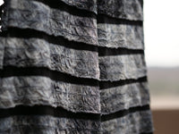 Blue Gray Ruffle Striped Pants