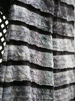 Blue Gray Ruffle Striped Pants
