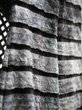 Blue Gray Ruffle Striped Pants