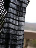 Blue Gray Ruffle Striped Pants