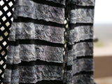 Blue Gray Ruffle Striped Pants
